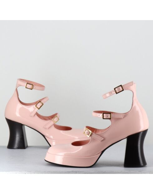 Babies en Cuir galan roses - Talon : 7.5cm