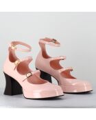 Babies en Cuir galan roses - Talon : 7.5cm