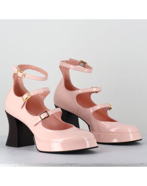 Babies en Cuir galan roses - Talon : 7.5cm
