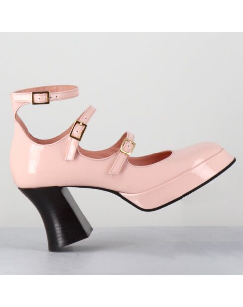 Babies en Cuir galan roses - Talon : 7.5cm