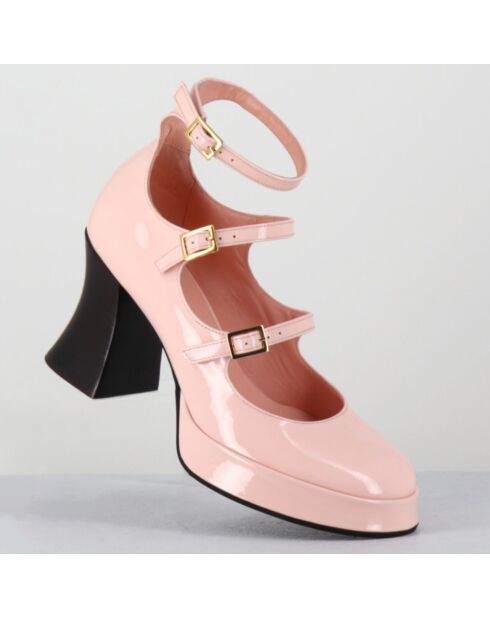 Babies en Cuir galan roses - Talon : 7.5cm