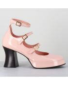 Babies en Cuir galan roses - Talon : 7.5cm