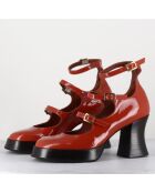 Babies en Cuir galan rouille - Talon : 7.5cm