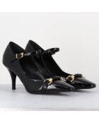 Escarpins en Cuir gela noire - Talon : 7.5cm