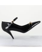 Escarpins en Cuir gela noire - Talon : 7.5cm