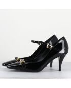 Escarpins en Cuir gela noire - Talon : 7.5cm