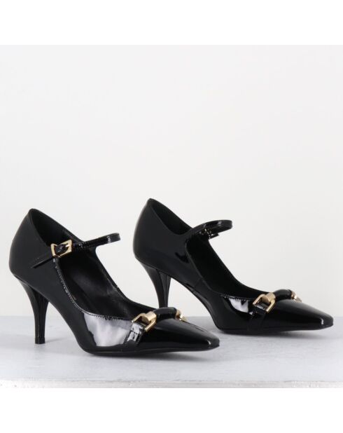 Escarpins en Cuir gela noire - Talon : 7.5cm