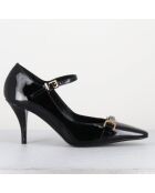 Escarpins en Cuir gela noire - Talon : 7.5cm