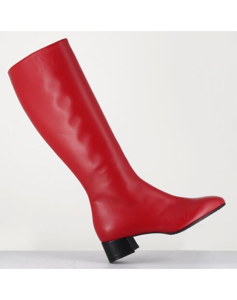 Bottes en Cuir mayera rouges