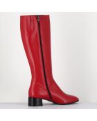 Bottes en Cuir mayera rouges