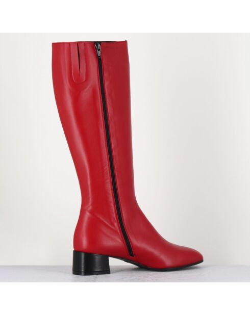 Bottes en Cuir mayera rouges