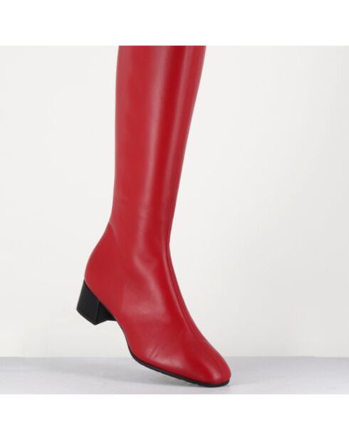 Bottes en Cuir mayera rouges