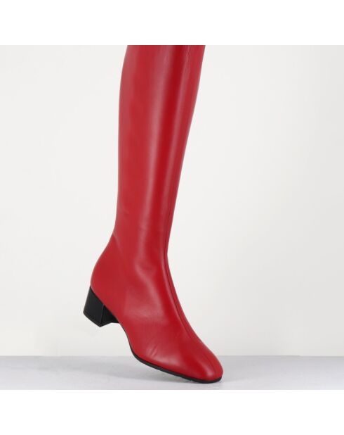 Bottes en Cuir mayera rouges