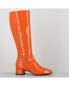 Bottes en Cuir mayera oranges
