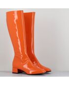 Bottes en Cuir mayera oranges