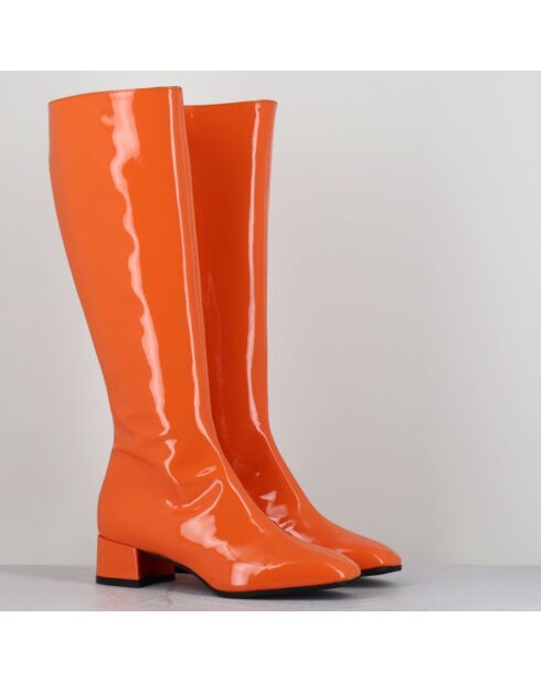 Bottes en Cuir mayera oranges
