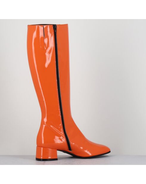 Bottes en Cuir mayera oranges