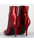 Bottines en Cuir mecha galaxie rouges - Talon : 9.5cm