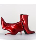 Bottines en Cuir mecha galaxie rouges - Talon : 9.5cm