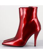 Bottines en Cuir mecha galaxie rouges - Talon : 9.5cm