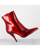 Bottines en Cuir mecha galaxie rouges - Talon : 9.5cm