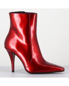 Bottines en Cuir mecha galaxie rouges - Talon : 9.5cm