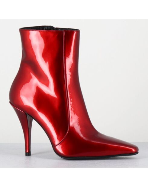 Bottines en Cuir mecha galaxie rouges - Talon : 9.5cm