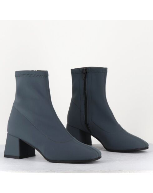 Boots en Cuir vare grises - Talon : 6cm