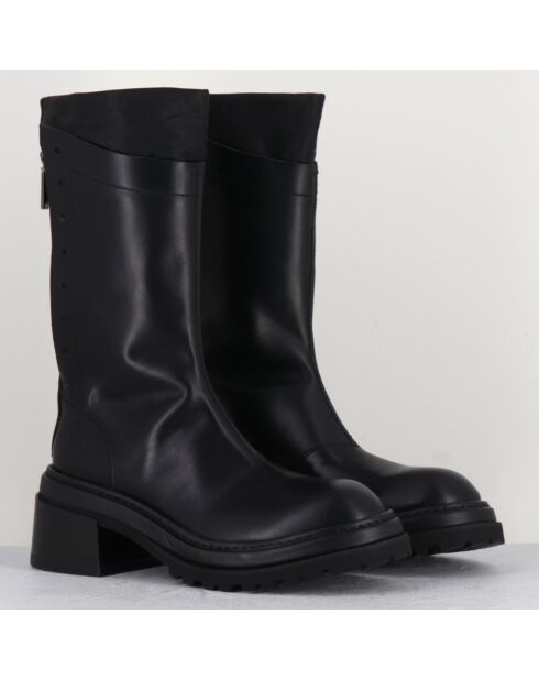 Bottines en Cuir es noires - Talon : 5cm