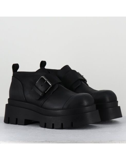 Derbies en Cuir 4005 gas noires - Talon : 6cm
