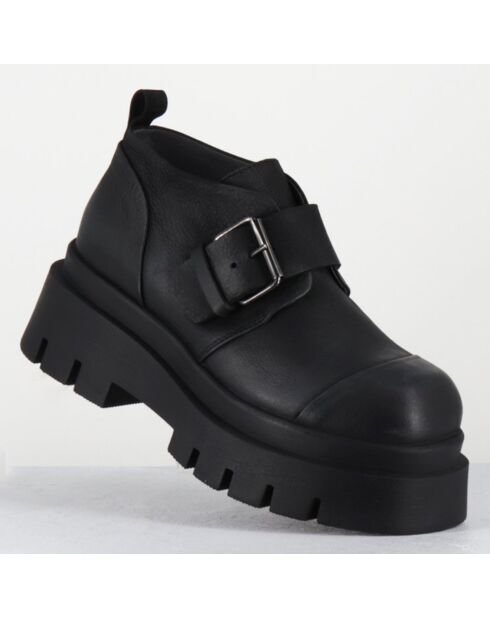 Derbies en Cuir 4005 gas noires - Talon : 6cm