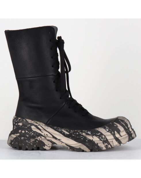 Boots en Cuir 4142 gas noires - Talon : 7cm