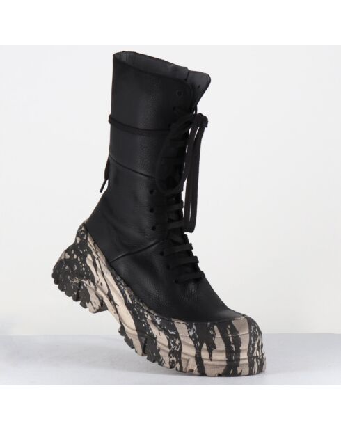 Boots en Cuir 4142 gas noires - Talon : 7cm