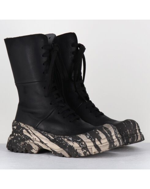 Boots en Cuir 4142 gas noires - Talon : 7cm