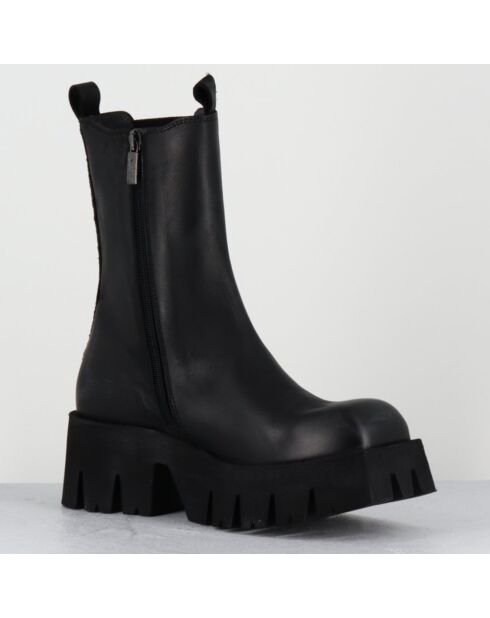 Boots en Cuir 4224 gas noires - Talon : 6cm