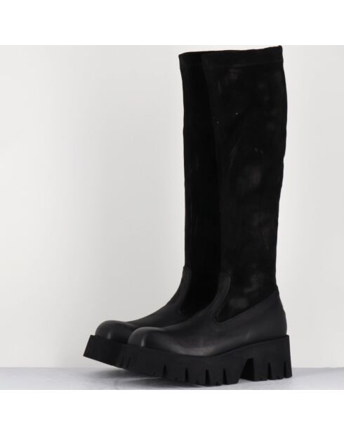 Bottes en Cuir 4225 gas noires - Talon : 6cm