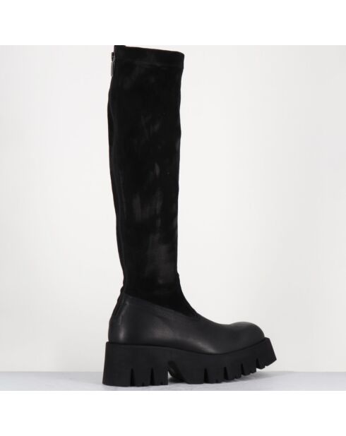 Bottes en Cuir 4225 gas noires - Talon : 6cm