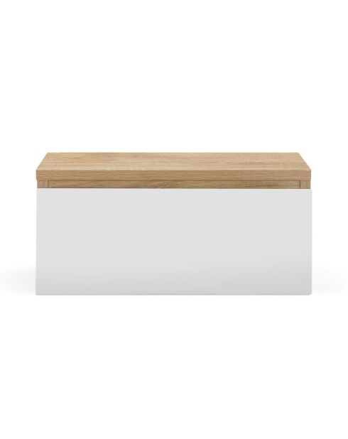 2 Tables de chevet suspendues Tom bois/blanc - 40x30x18 cm