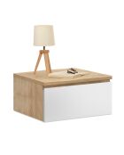 2 Tables de chevet suspendues Tom bois/blanc - 40x30x18 cm