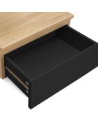 2 Tables de chevet suspendues Tom bois/noir - 40x30x18 cm