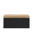 2 Tables de chevet suspendues Tom bois/noir - 40x30x18 cm