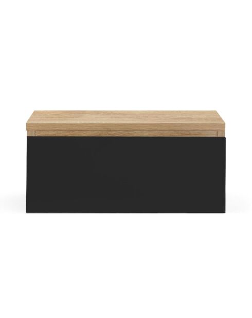 2 Tables de chevet suspendues Tom bois/noir - 40x30x18 cm