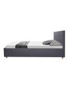 Lit coffre en tissu Mala avec sommier et tête de lit gris - 214x169x97 cm