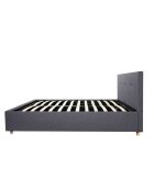 Lit coffre en tissu Mala avec sommier et tête de lit gris - 214x169x97 cm