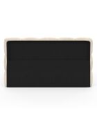 Cama cómoda de terciopelo con somier y cabecero beige - 206x157,5x89 cm