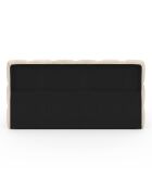 Cama cómoda de terciopelo con somier y cabecero beige - 216x177,5x89 cm