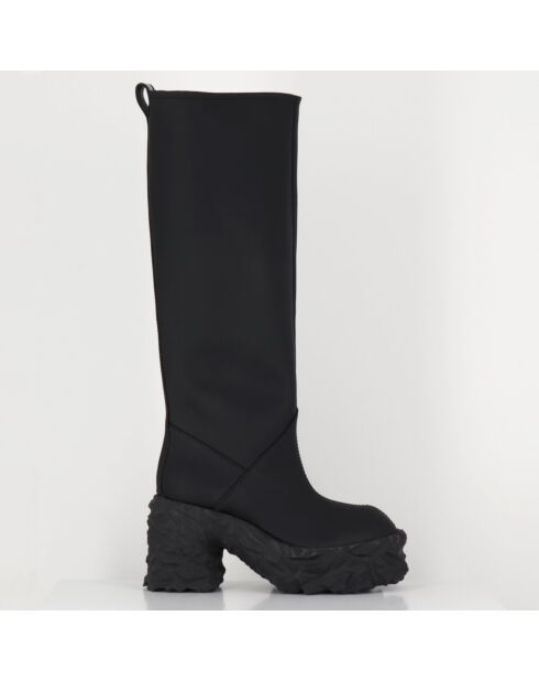 Bottes en Cuir M6315 noires - Talon : 9.5 cm