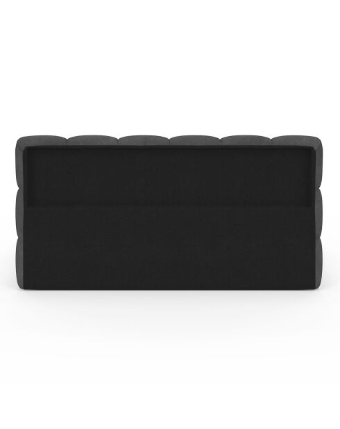 Cama cómoda de terciopelo con somier y cabecero gris - 216x177,5x89 cm