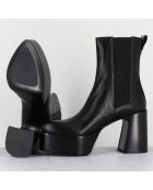Bottines en Cuir M6571 noires - Talon : 9.5 cm