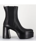 Bottines en Cuir M6571 noires - Talon : 9.5 cm